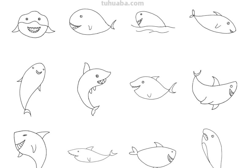 简笔画：10种常见的水族动物简笔画，快给你的孩子收藏起来，学习
