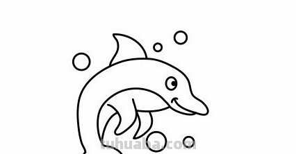 「动物篇」可爱又简单的海豚简笔画分解教程，一起来学习吧