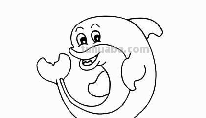 「动物篇」可爱又简单的海豚简笔画分解教程，一起来学习吧
