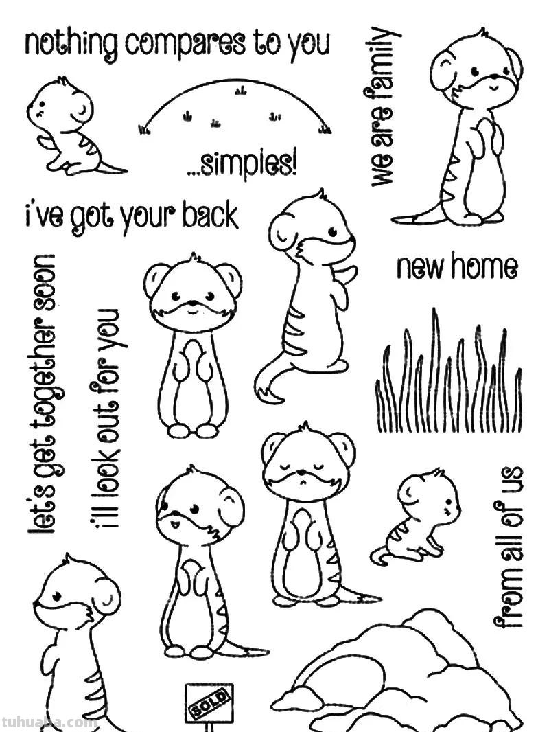 各种小动物简笔画线稿，适合零基础临摹学习的好资料