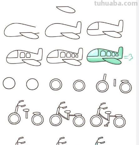 一组交通工具简笔画，学起来~亲子活动素材~需要收走吧