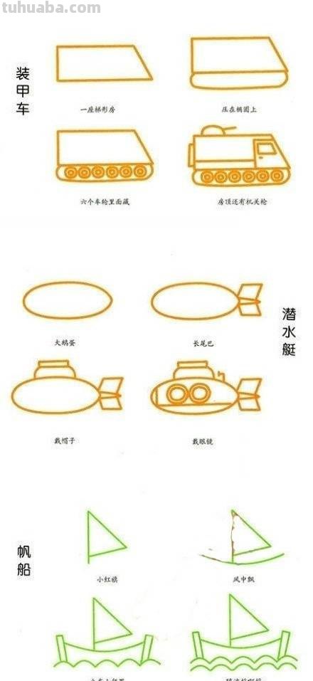 交通工具简笔画大全，必备收藏