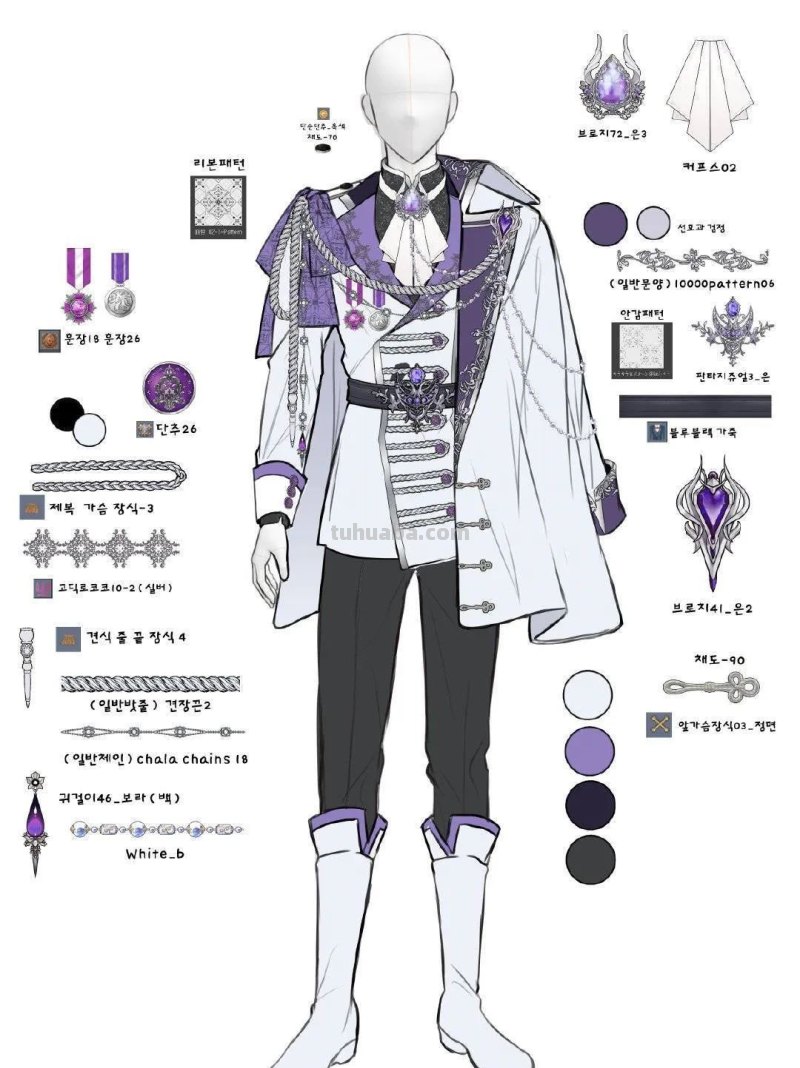 「绘画参考」优雅的宫廷风格礼服参考素材（服装参考）