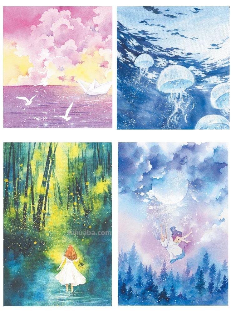 以梦入画！这些梦幻、唯美的水彩画，看完整个人都治愈了