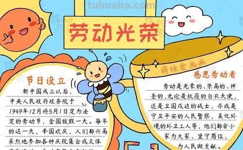 五一劳动节手抄报集锦50幅,劳动最光荣，致敬最美劳动者