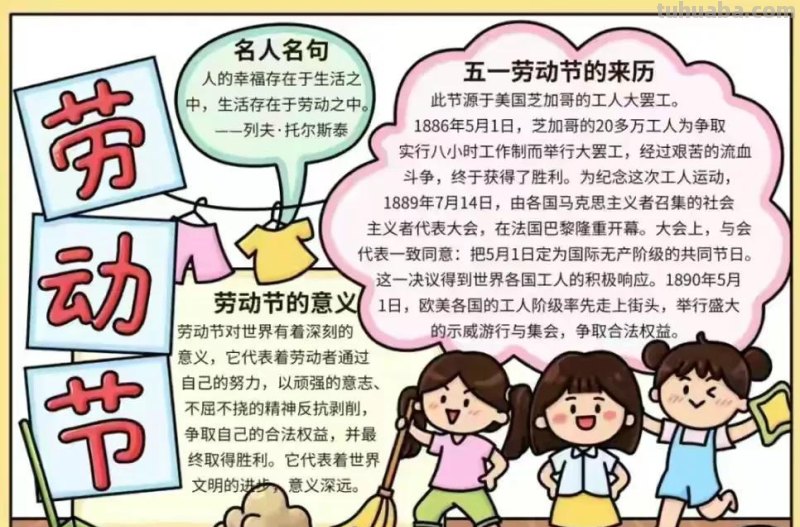 五一劳动节手抄报集锦50幅,劳动最光荣，致敬最美劳动者