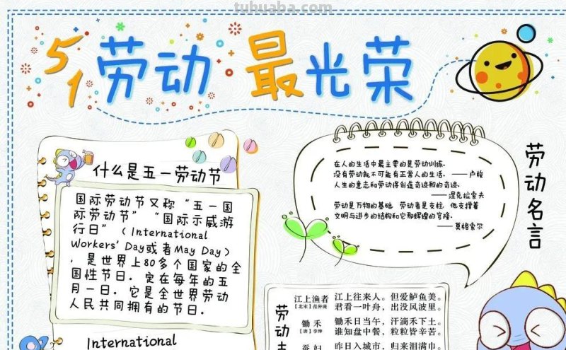 五一劳动节手抄报集锦50幅,劳动最光荣，致敬最美劳动者
