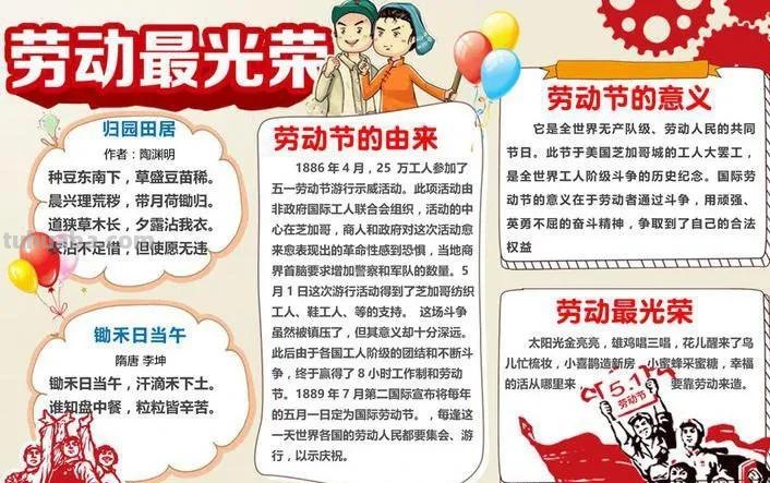 五一劳动节手抄报集锦50幅,劳动最光荣，致敬最美劳动者