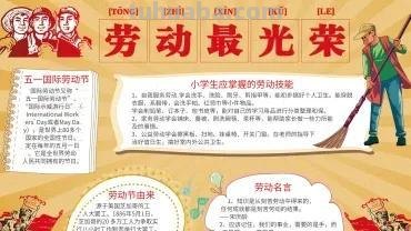 五一劳动节手抄报集锦50幅,劳动最光荣，致敬最美劳动者