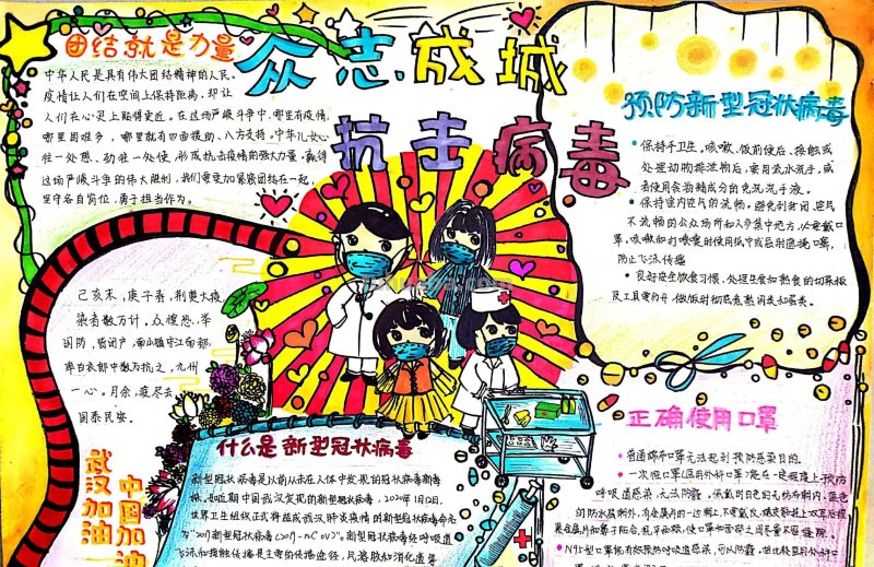 10张抗击疫情一等奖手抄报，非常漂亮，获奖实至名归