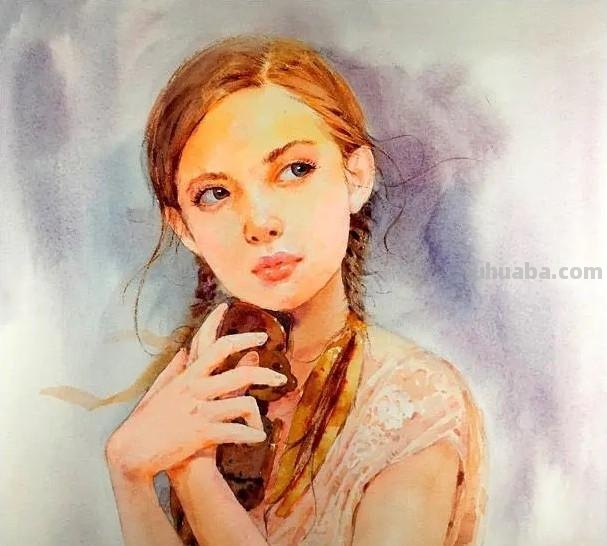 好看的肖像水彩手绘90后网络知名画家张雷雷人物作品专辑