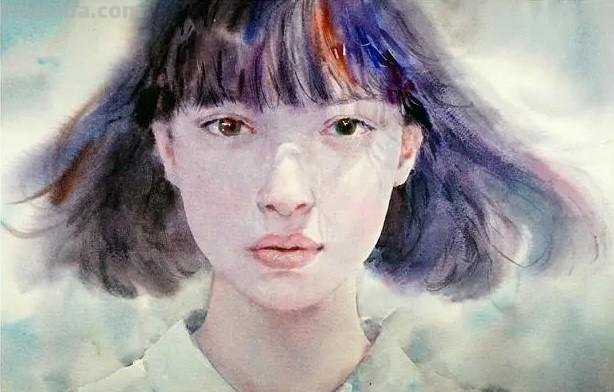 好看的肖像水彩手绘90后网络知名画家张雷雷人物作品专辑