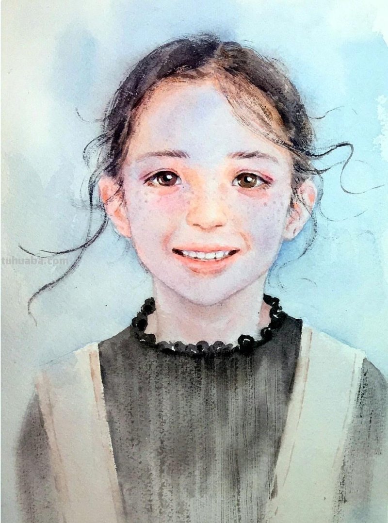 好看的肖像水彩手绘90后网络知名画家张雷雷人物作品专辑
