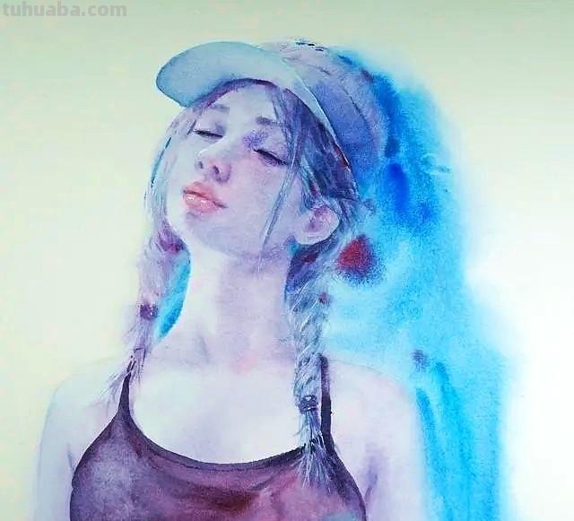 好看的肖像水彩手绘90后网络知名画家张雷雷人物作品专辑