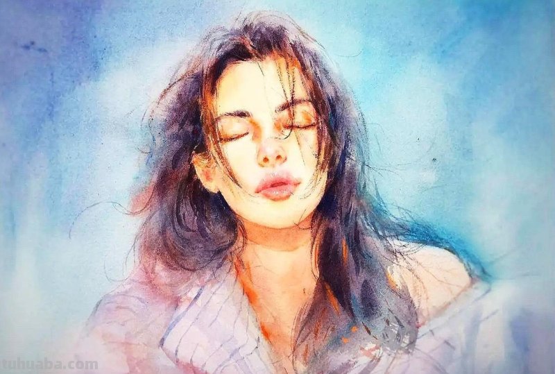 好看的肖像水彩手绘90后网络知名画家张雷雷人物作品专辑