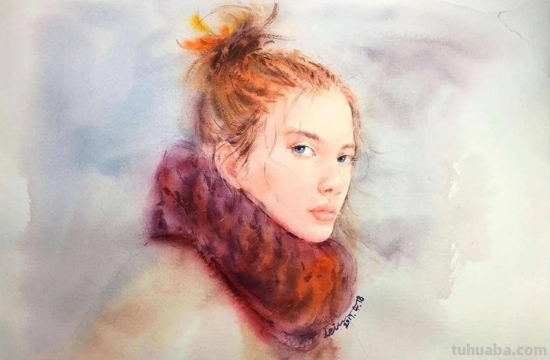 好看的肖像水彩手绘90后网络知名画家张雷雷人物作品专辑