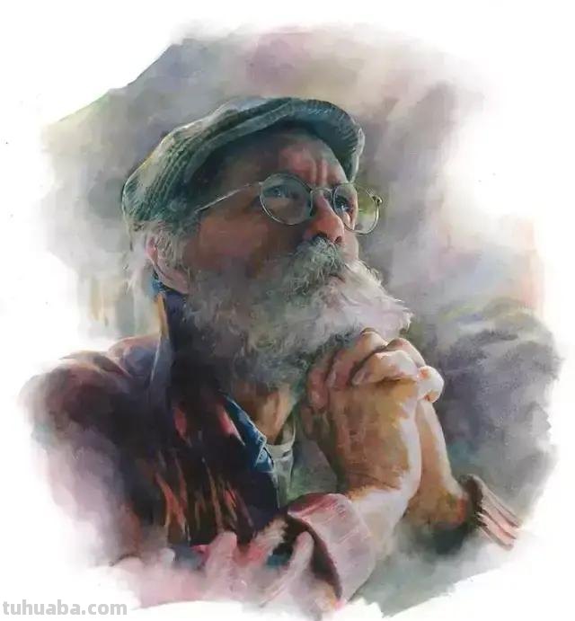 色彩鲜明笔触轻松的美国水彩人物画