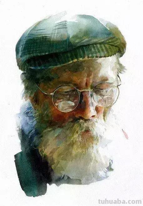 色彩鲜明笔触轻松的美国水彩人物画