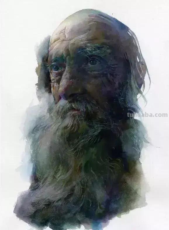 色彩鲜明笔触轻松的美国水彩人物画