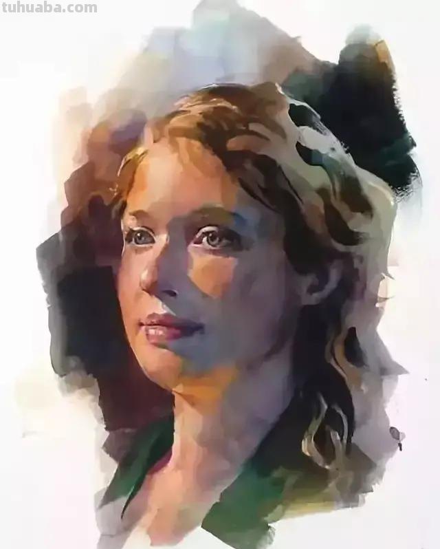 色彩鲜明笔触轻松的美国水彩人物画