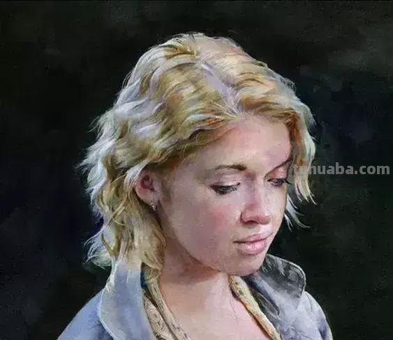 色彩鲜明笔触轻松的美国水彩人物画