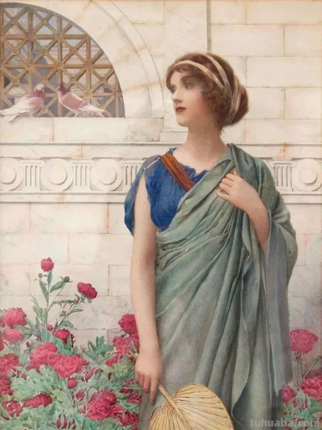 这位英国画家的人物水彩画，太柔美了