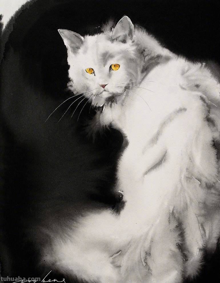 瞧这个外国画家笔下的水彩猫咪，鲜活灵动！