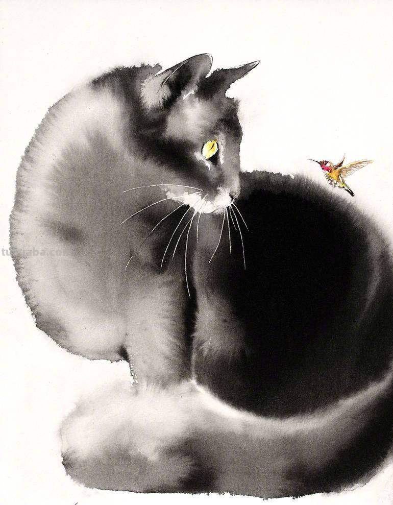 瞧这个外国画家笔下的水彩猫咪，鲜活灵动！