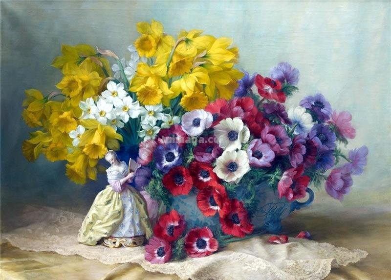 赏心悦目缤纷多彩静物花卉油画作品欣赏