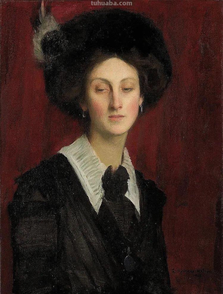 英国浪漫主义画家乔治.斯宾塞写实油画人物作品专辑