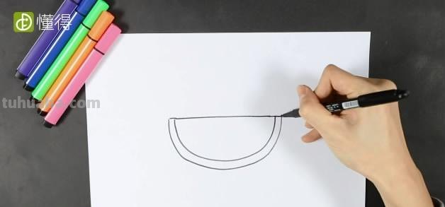 西瓜怎么画简笔画图片（西瓜怎么画简笔画图片大全）