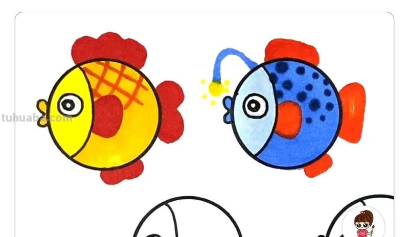 简单漂亮的小鱼简笔画，你能画出更多可爱的小鱼呢？