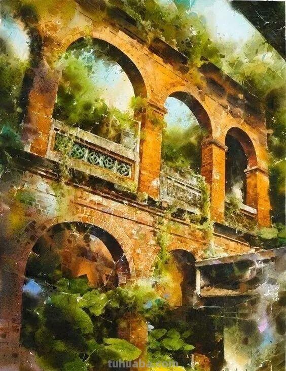 斑驳光影 - 台湾著名水彩画家谢明锠作品专辑