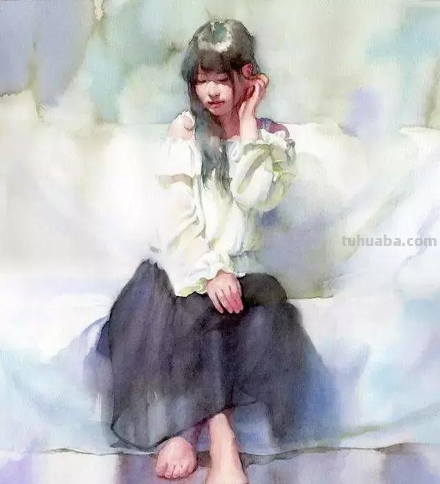 日系风格手绘人物水彩画选集