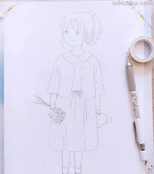 「水彩教程」简单的水彩人物插画