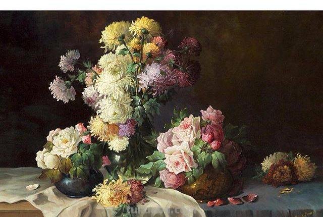 Frans Mortelmans静物花卉作品赏析