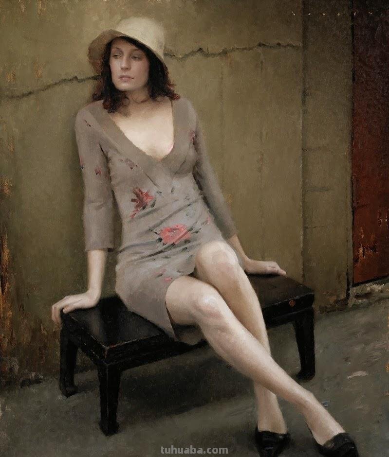 自然主义之形体油画，艺术家约瑟夫的作品，脱俗的美