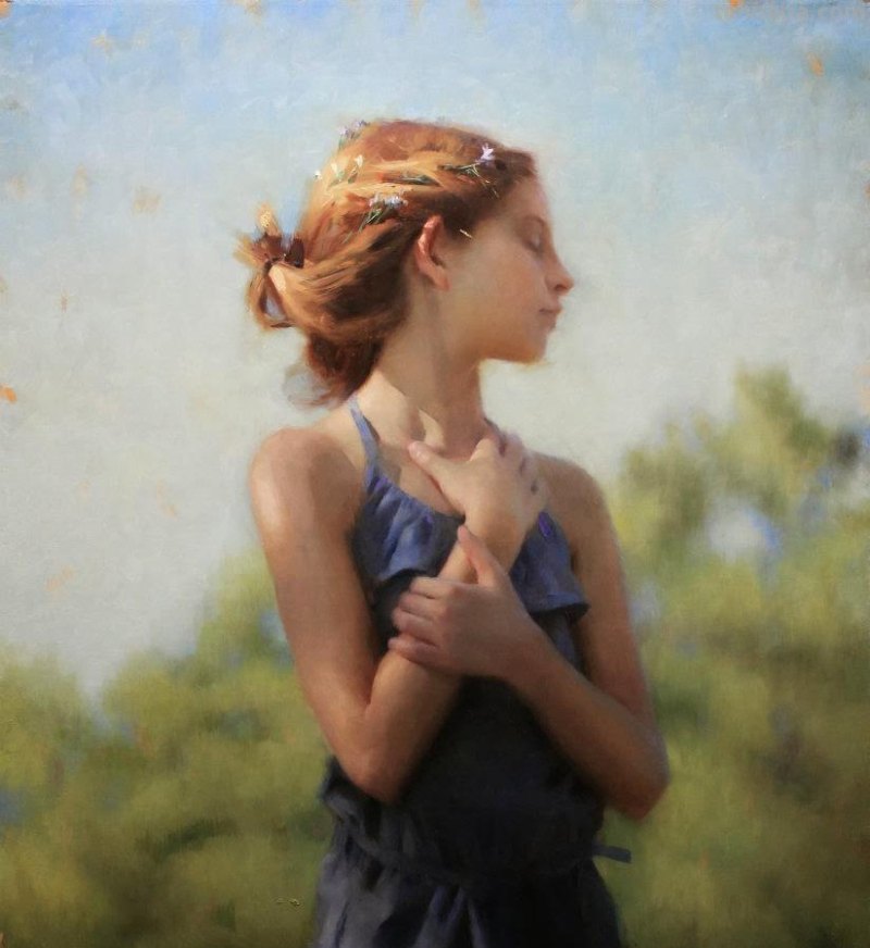 自然主义之形体油画，艺术家约瑟夫的作品，脱俗的美