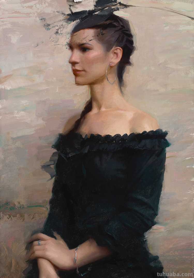 自然主义之形体油画，艺术家约瑟夫的作品，脱俗的美