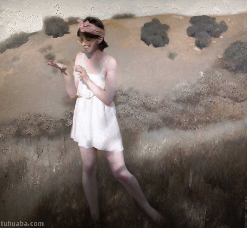 自然主义之形体油画，艺术家约瑟夫的作品，脱俗的美