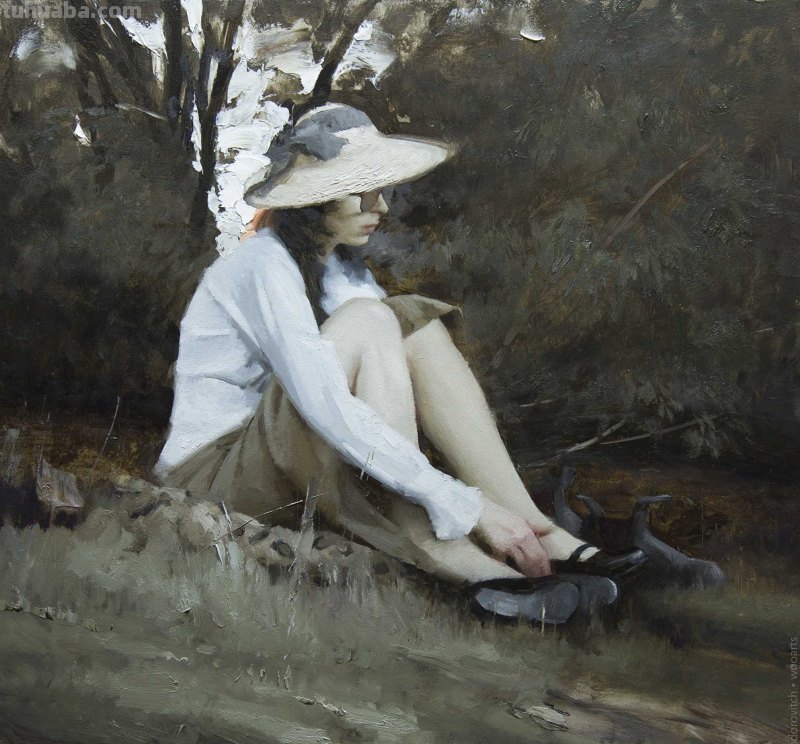 自然主义之形体油画，艺术家约瑟夫的作品，脱俗的美