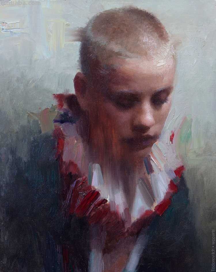 自然主义之形体油画，艺术家约瑟夫的作品，脱俗的美