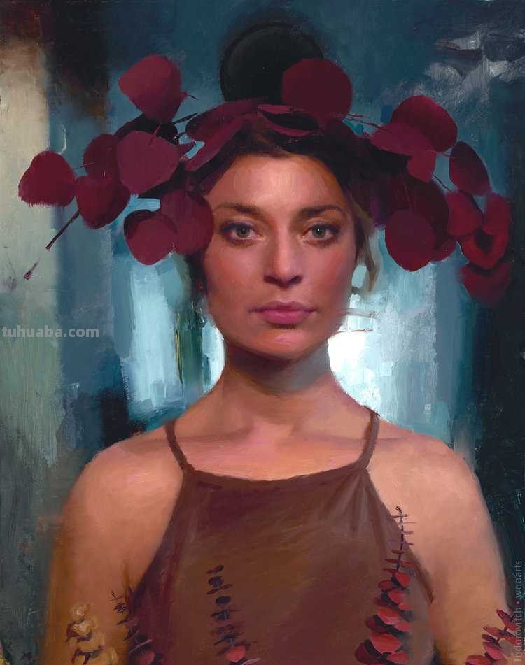 自然主义之形体油画，艺术家约瑟夫的作品，脱俗的美