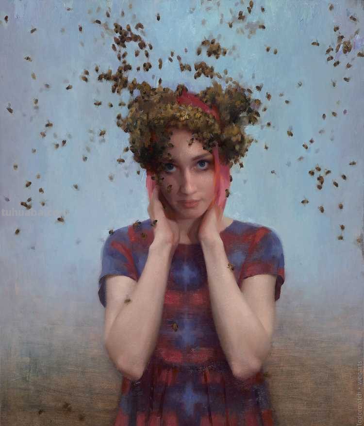 自然主义之形体油画，艺术家约瑟夫的作品，脱俗的美