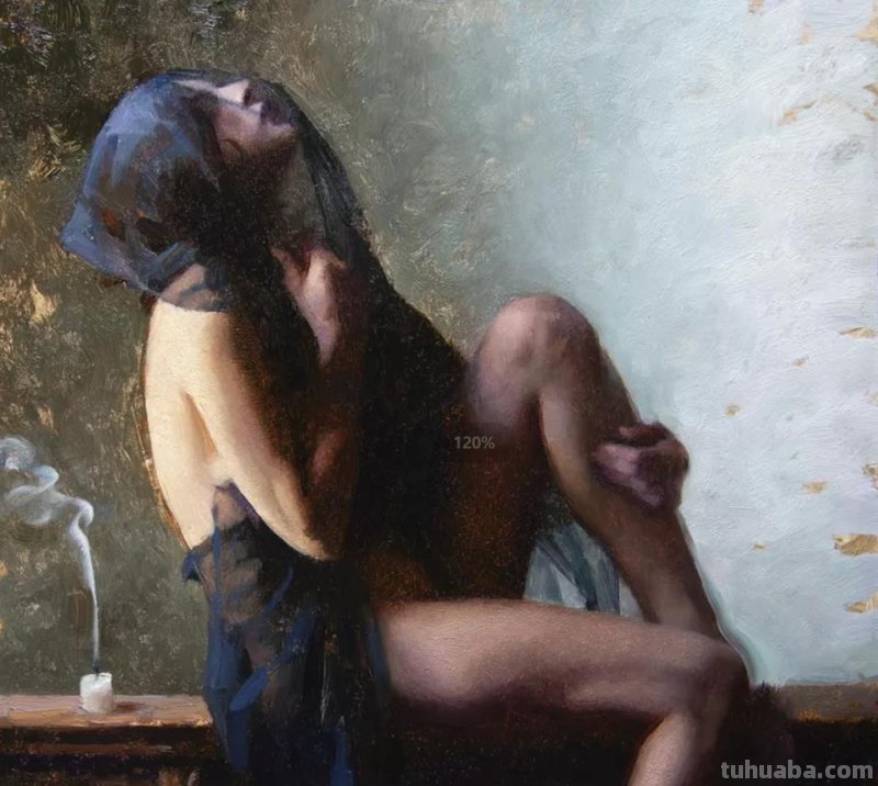 自然主义之形体油画，艺术家约瑟夫的作品，脱俗的美