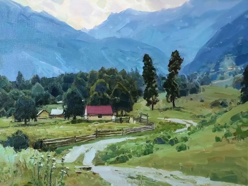 美丽的山野-俄罗斯画家亚历山大·巴比奇风景油画写生作品欣赏