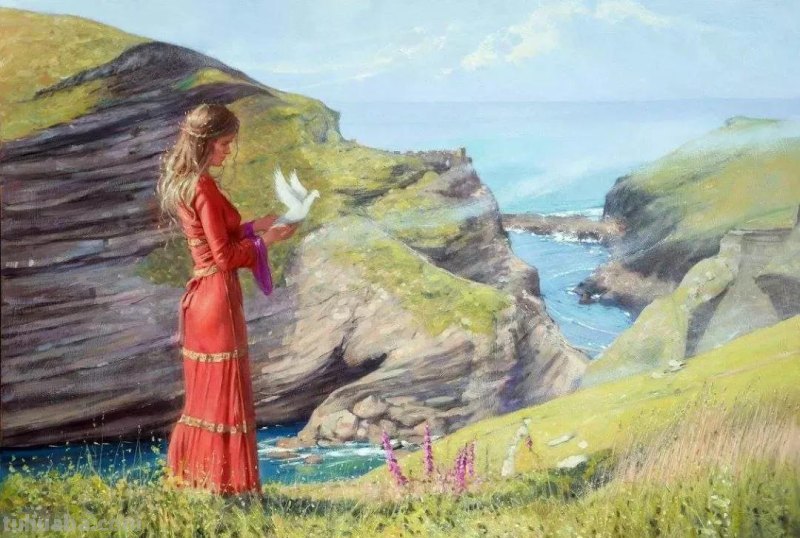 海边的浪漫-英国画家尼古拉斯唯美油画作品欣赏