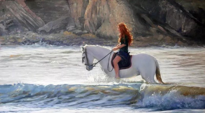 海边的浪漫-英国画家尼古拉斯唯美油画作品欣赏