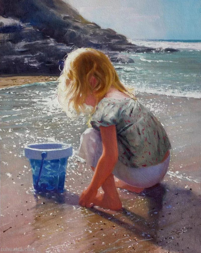 海边的浪漫-英国画家尼古拉斯唯美油画作品欣赏