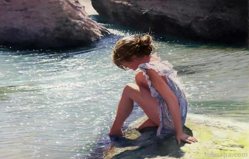 海边的浪漫-英国画家尼古拉斯唯美油画作品欣赏